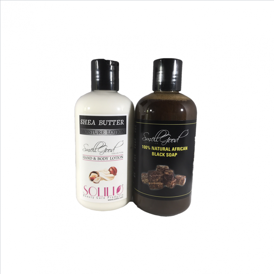 SmellGood - 8oz Black Soap Liquid + 8oz Shea Butter Lotion Combo ...